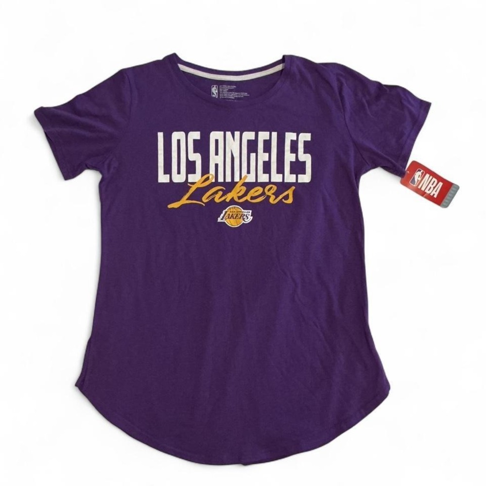 NBA Los Angeles Lakers T-Shirt Women Large Purple NEW Graphic‎ Crew Neck Tee